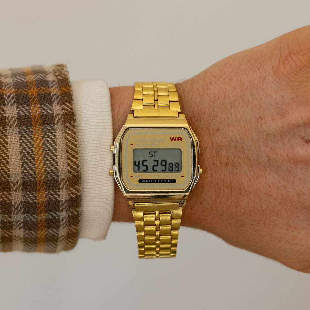 Casio Digital Watch Gold Accents Unisex Retro Y2K Style Quartz New